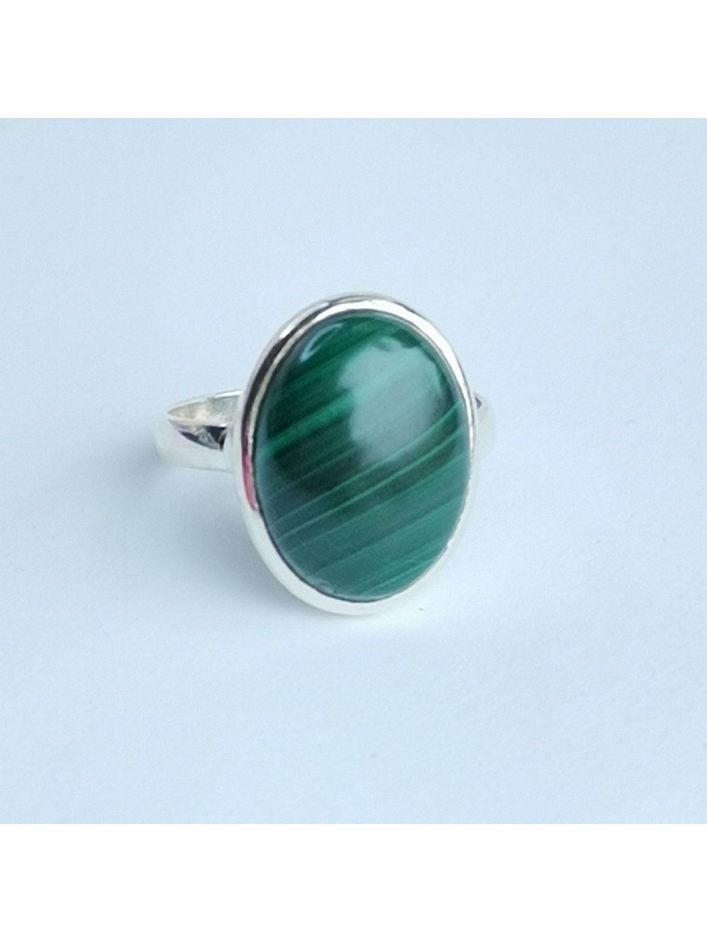 Sterling Silver Malachite Ring Size 6 🆕